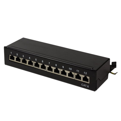 Logilink NP0017 Patchpanel Desk / Wall CAT.6 STP 12 Ports Black — image 1
