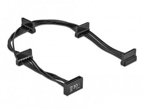 Delock Cable Power SATA 15 Pin Male 4 X SATA 15 Pin Female 40CM Black — image 1