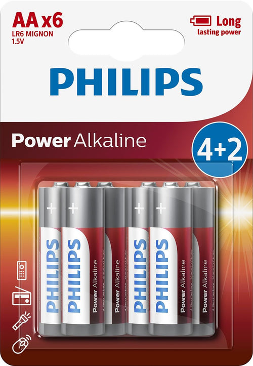 Philips Pack 6 Batteries Alcalinas Aa LR6P6BP 10 1.5V — image 1