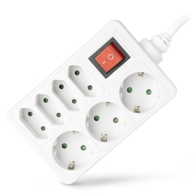 Entac Power Strip Plugs 7VÍAS 1,5M Switch White — image 1