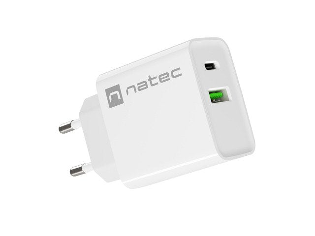 Natec Charger USB Ribera USB-A + USB-C 20W Pd White
