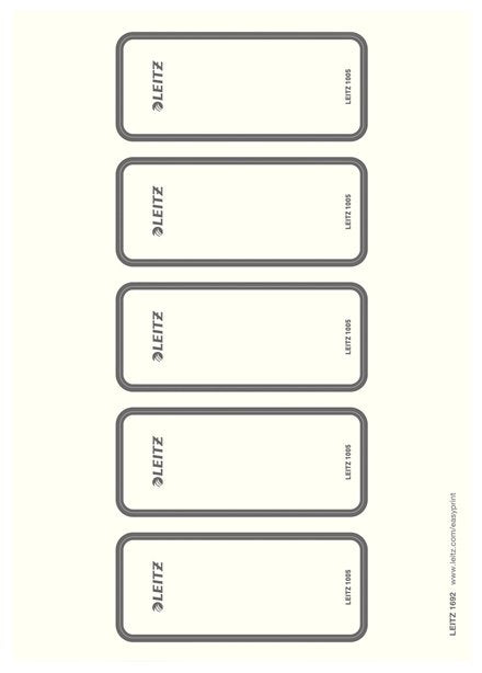 Leitz 1693 Labels Ring Binder 8.2CM Anchura Lomo 46,0 X 111,0MM