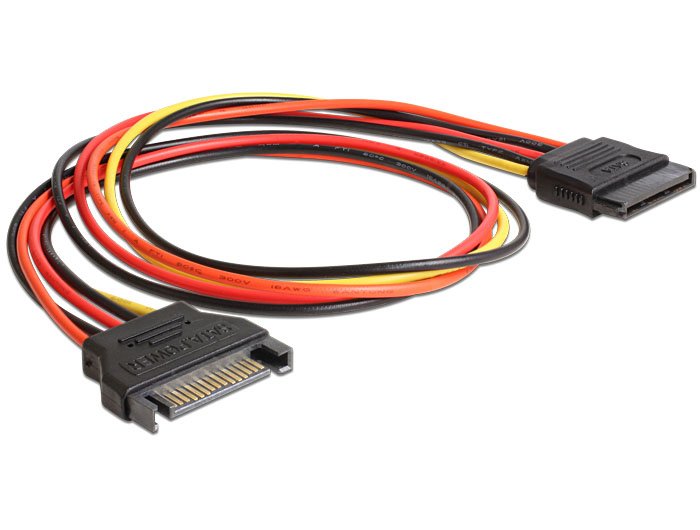 Delock Cable SATA 15PIN - SATA 15PIN M/H 0.50M