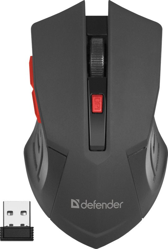 Defender Wireless Mouse Accura MM-275 RF Negro-rojo Óptico 1600DPI 6P 52276