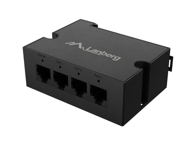 Lanberg Switch PoE Ext DIN-FE4-AT-30W 1XIN 3XOUT Din Rail At 30W Metal Clips — image 1