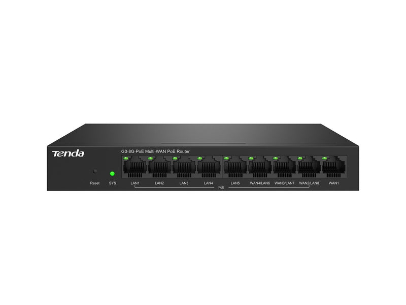 Tenda Router G0-8G-PoE Gigabit Ethernet Black