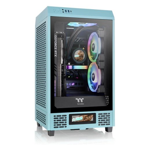 Thermaltake PC Case The Tower 200 Turquesa, Glass Tempered CA-1X9-00SBWN-00
