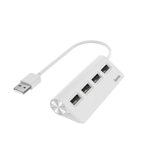 Hama Hub Essential USB 2.0 - USB Cable -a Integrado 15CM - USB-A Female X4 - White — image 1