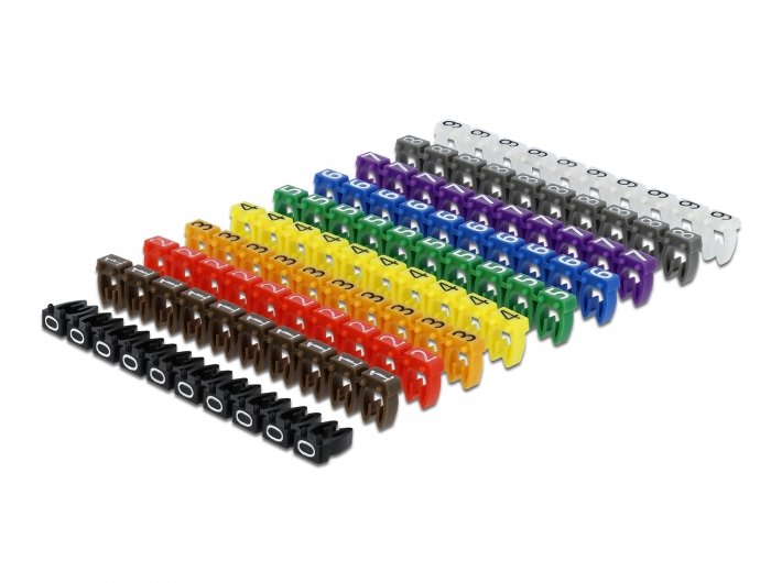 Delock 18304 Clips Marcadores Cable 0-9 Colours 100 Pieces Clip Cable