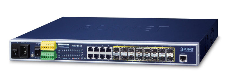 Planet MGSW-24160F Switch Gestionado L2 + Gigabit Ethernet (10/100/1000) Black 1U Energía Sobre Ethernet (PoE)