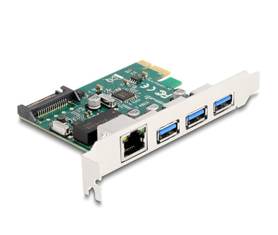Delock 90105 Card Pci Express X1 a 3 X USB 5Gbps Tipo-a Female + 1 X Gigabit LAN — image 1