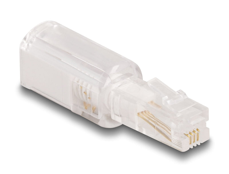 Delock 88169 Cable Telefónico Adapter Antitorsión RJ10 Male a RJ10 Female Transparent / White