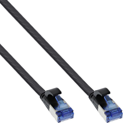 Inline® Network Cable Flat, U/FTP, CAT.6A, Tpe Halogen-free, Black 2M — image 1
