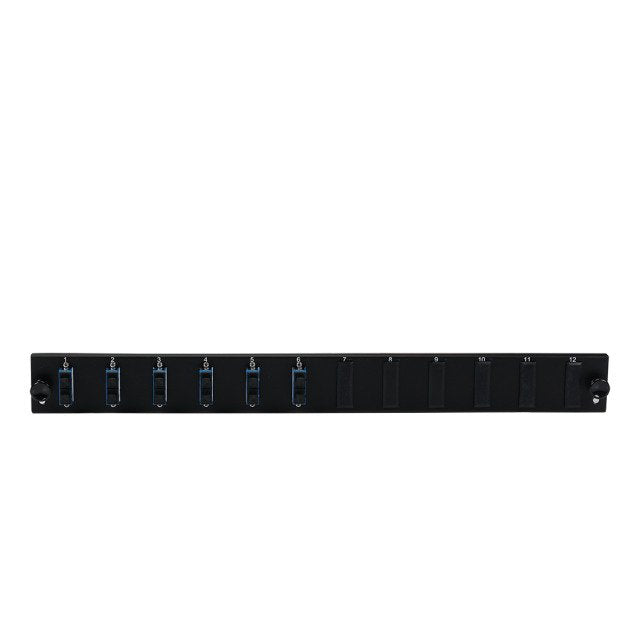 Efb Equipped 12 Port Front Panel With 6 X Sc Duplex Coupling OS2 Vertical, Black
