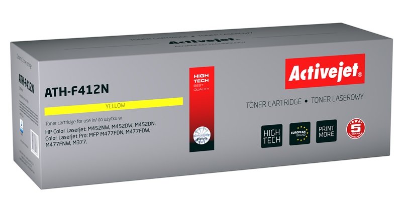 Activejet Toner ATH-F412N (reemplazo HP 410A CF412A - Supreme - 2300 Páginas - Yellow