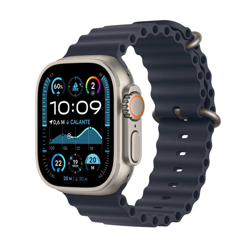Apple Watch Ultra 2 GPS + Cellular 49MM Natural Titanium Case With Navy Ocean Band