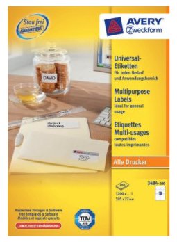 Avery Zweckform Labels 3484-200 White 105,0 X 37,0MM