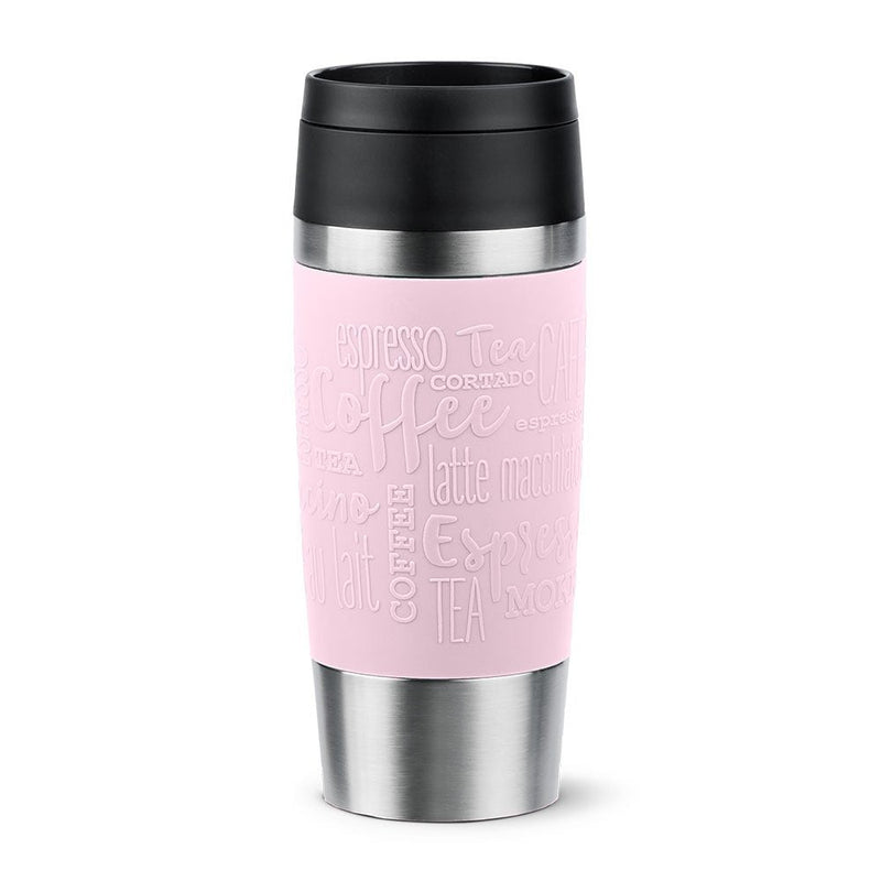Emsa Travel Mug Thermal Clásica Pink Claro/Steel Inoxidable, 0,36 Litros N2020600