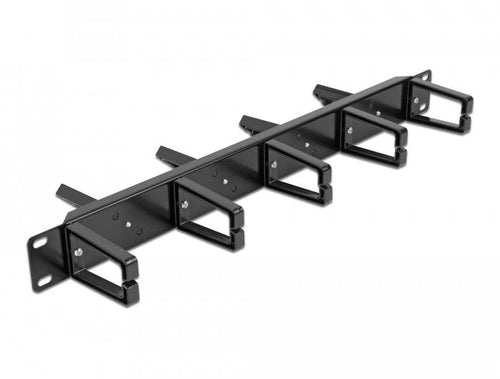 Delock 19? Organiser Cables Rangierpanel Beidseitig With 9 Stands (5 X Vertical, 4 X 45° Geneigt) 1 He Black — image 1