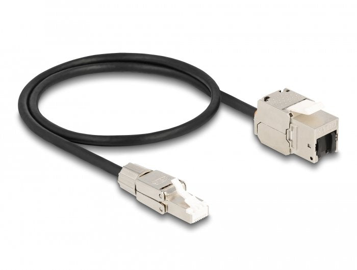 Delock Cable RJ45 Connector Male Montable Campo a Keystone Módulo RJ45 Connector Female CAT.6A 50CM