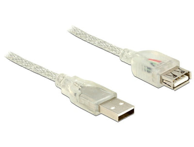 Delock Cable Extensión USB 2.0 Tipo-a Male USB 2.0 Tipo-a Female 1M Transparent — image 1