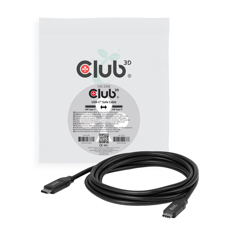 CLUB3D USB-C Sicherheitsladecable 240W 2M M