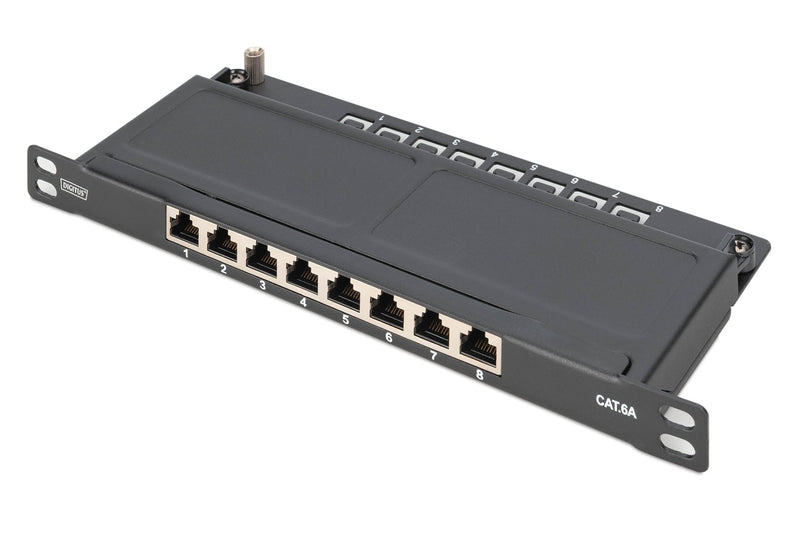 Digitus CAT.6A Slim Patch Panel GESCH.,8-PORT, 0,5 He, 10
