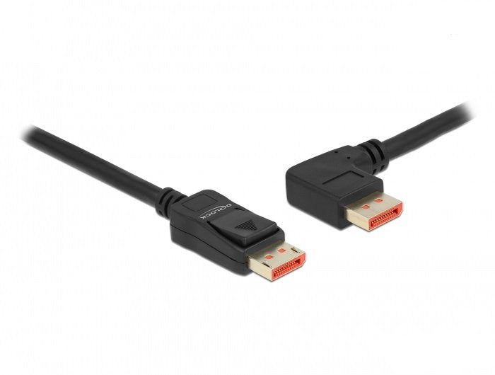 Delock Cable DisplayPort Male Recto a Male 90° Izquierda Angular 8K 60 HZ 3M