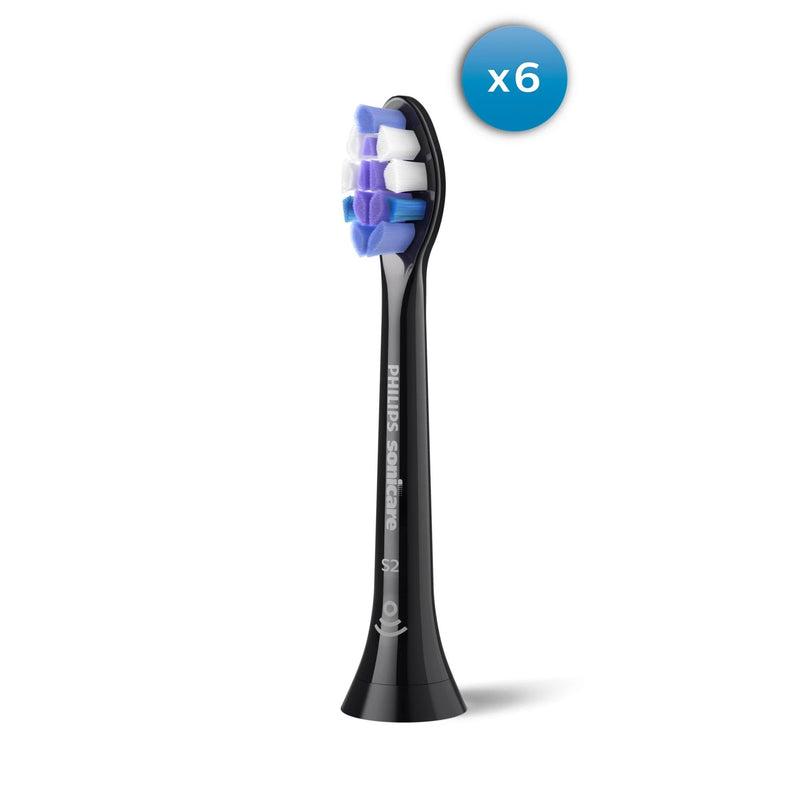 Philips Heads Brush Teeth Reemplazables HX6056 88 Sonicare Sensitive, Black 6 Units