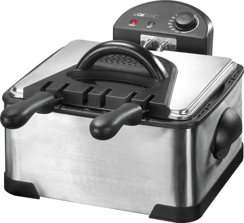 Clatronic Fr 3195 Fryer 3 Cestas, Desmontable, 2000W, 4 Litros, Steel Inoxidable, Silver