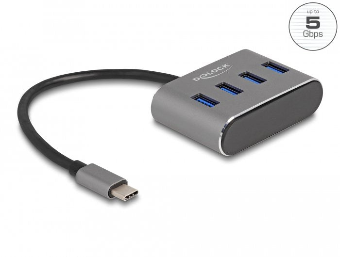 Delock 4 Port USB 3.2 Gen 1 Hub With USB Type-c Connection - USB Type a Connectors Female Arriba