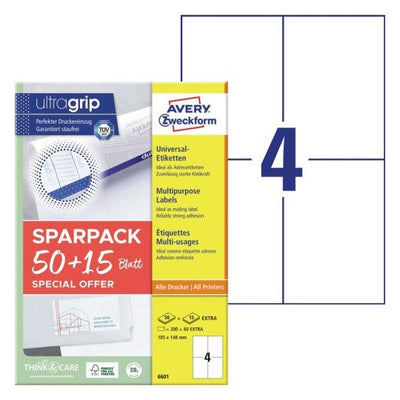Avery Zweckform Labels 6601 White 105,0 X 148,0MM — image 1