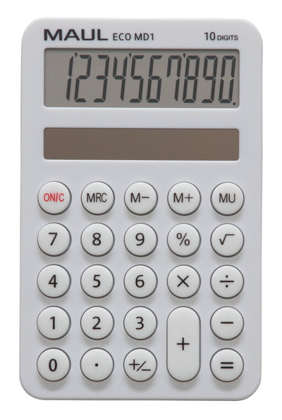 Maul Calculator Eco Md 1 Calculator Solar With 10 Dígitos And 5 Funciones Calculator Bolsillo Plastic 60% Reci — image 1