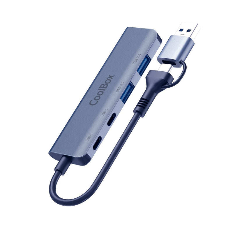 Coolbox Hub 4 Ports Lite USB (2XUSB3.2 + 2x USB-C)