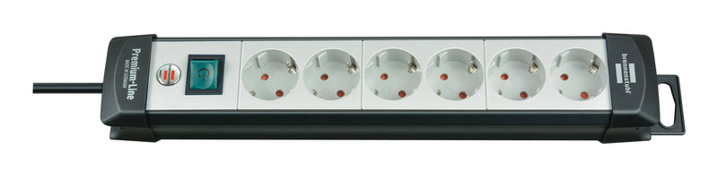 Brennenstuhl Premium-line 6VÍAS With Switch Black / Grey Claro, 5M