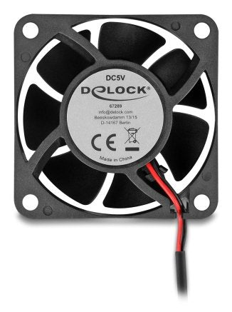 Delock Fan Axial 5V Dc, 60 X 60 X 25MM Black