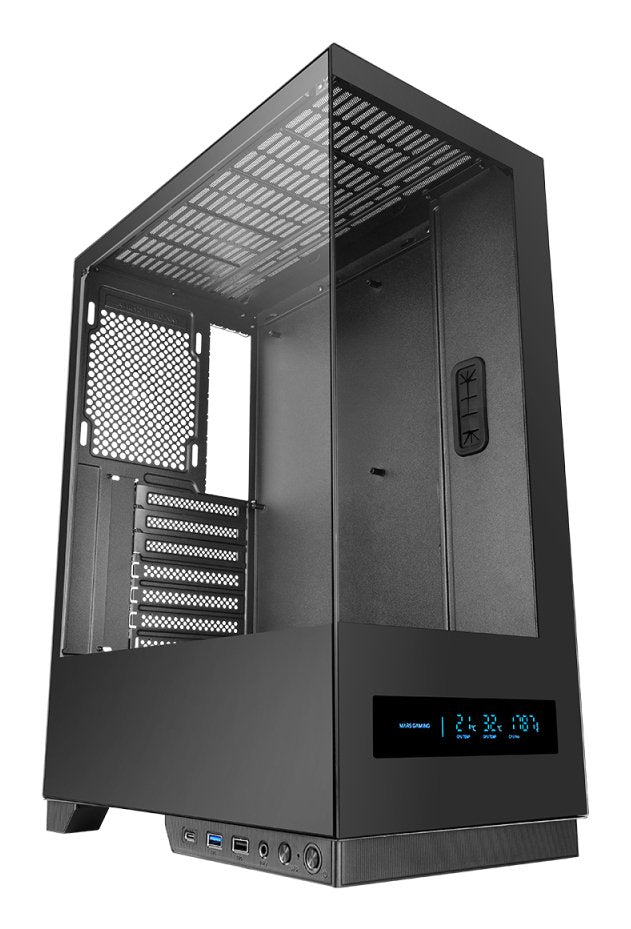 Mars Gaming Box Semitorre ATX Mc-pulsar Black ATX / Glass Tempered / USB 3.0 X1 / USB 2.0 X1 / USB-C X1 / LCD