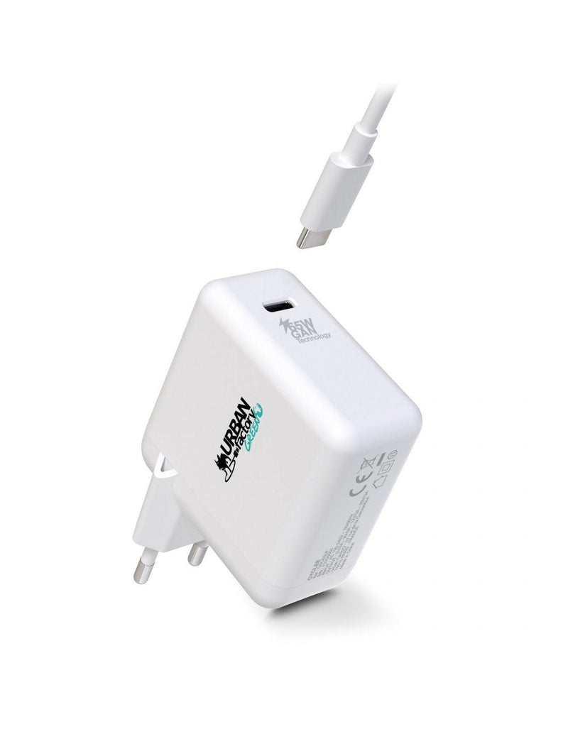 Urban Factory Cyclee Charger USB-C 65W And Cable Char 2 Metres - Ecodesign Plastic