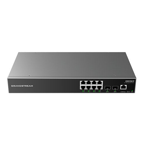 Grandmream GWN7801P, Managed Switch, 8X Gigabit Ports, 2X Sfp, 8X PoE, L2 Layer