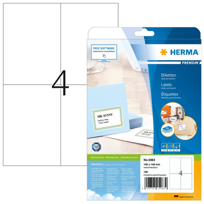 Herma Labels Premium A4 White 105X148 Mm Paper 100 Units — image 1