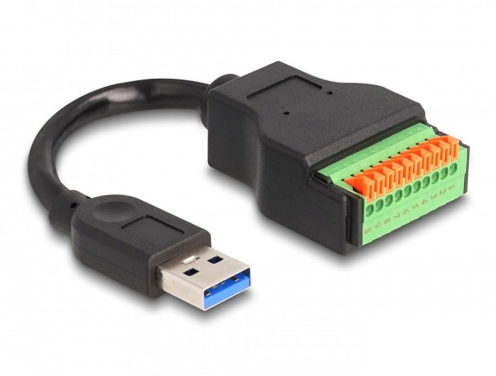Delock USB 3.2 Gen 1 Cable Type a Connector Male a Terminalblock Adapter With Pulsador 15CM