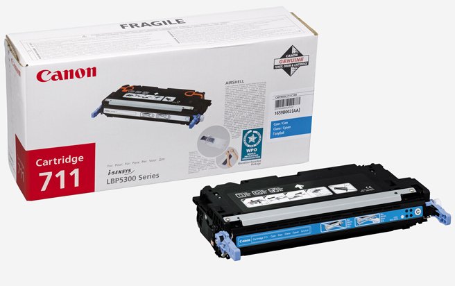 Canon Genuine Toner 711 Cyan Colour Imageclass MF8450C, Imageclass MF8450C, MF9170C, I-sensys LBP5300, MF8450,