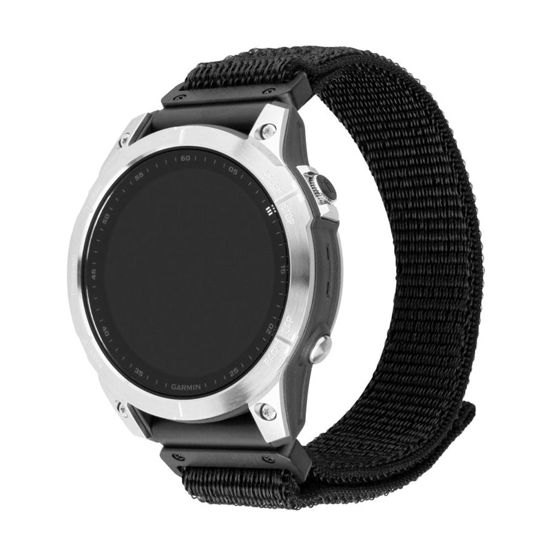Fixed Nylon Sporty Strap For Garmin Quickfit 22MM, Black