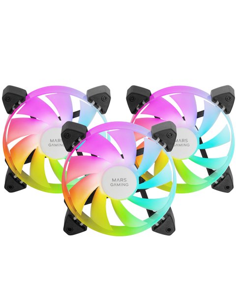 Mars Gaming Kit 3 Fans Auxiliar A-rgb 120MM MF-3A Black 120MM/ Iluminación ARGB 360º/ Compatibilidad Total ARG — image 1