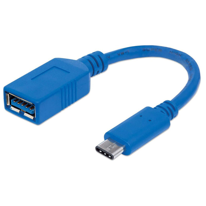 Manhattan USB Cable -c 3.1 GEN2 15CM C Male a Female 15CM Blue