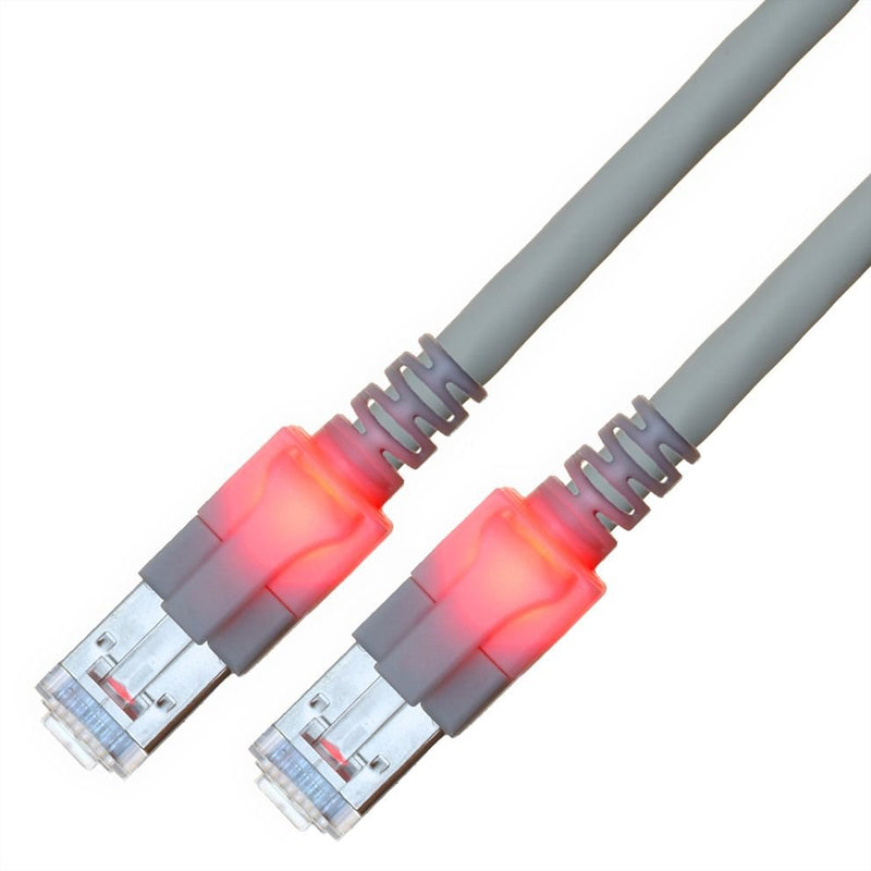 Easylan Dualboot LED Network Cable RJ45 S FTP CAT.6 (class e), With Sacon Connector Male Lsoh, Grey 2M