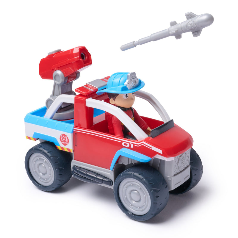 Spin Master Paw Patrol Fire Rescue: Vehículo Rescate Ryder, Vehículo Juguete Con Lanzador Drones Y Figura Ryder