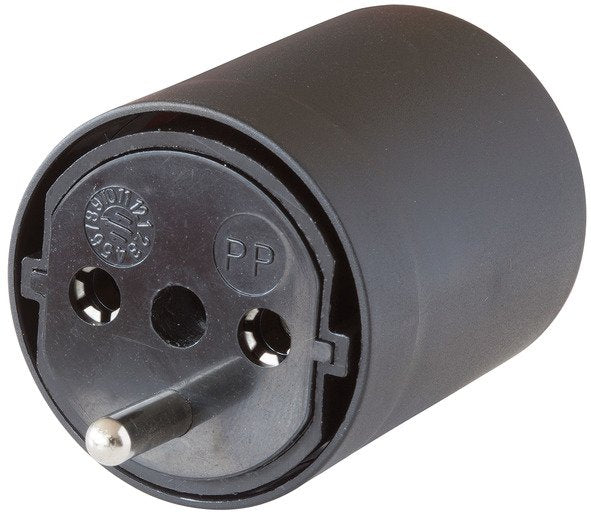 Adapter Fix a Ch Black 230V 3 Pines T12 a Schuko