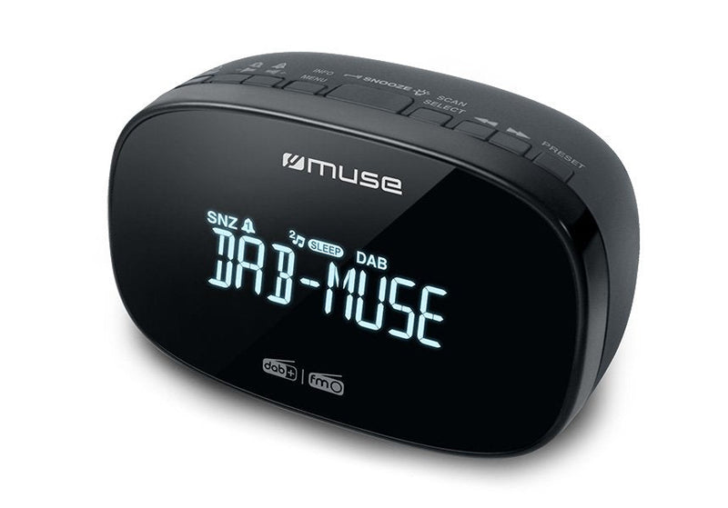 Muse Dab + Fm Dual Alarm Clock Radio M-150 Cdb Black