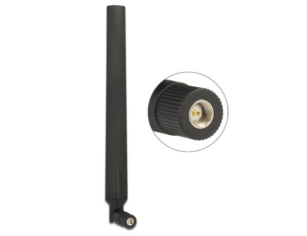 Delock 88976 Antenna LTE Male Sma 0 - 4 dBi Omnidirectional Giratoria With Unión Inclinación Black